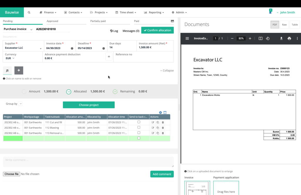 hassle free construction invoice entry