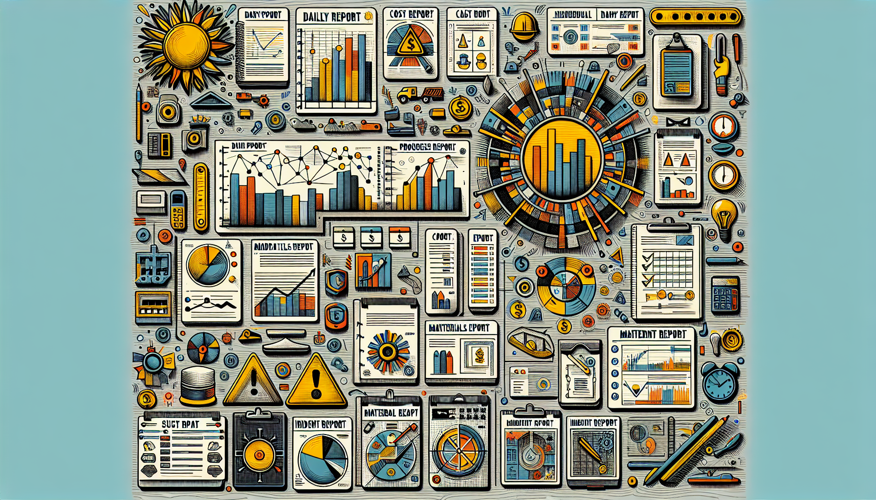 Illustration of various types of construction reports