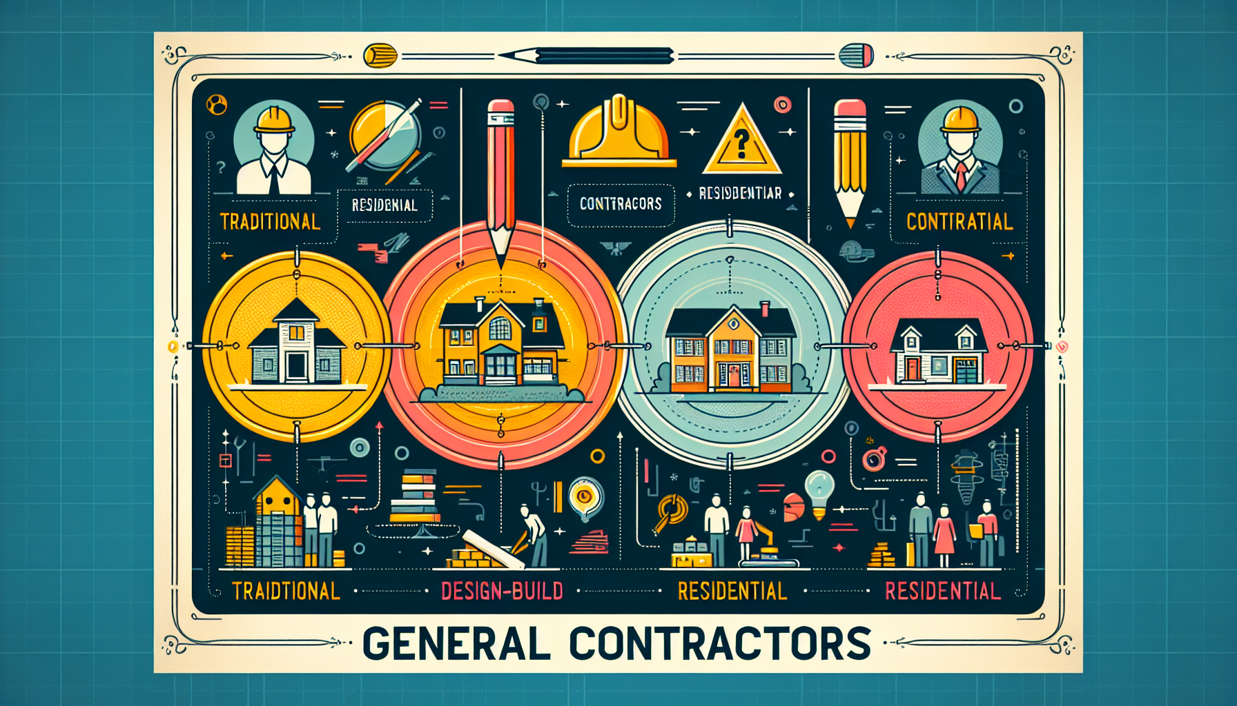 A visual representation of different types of general contractors.